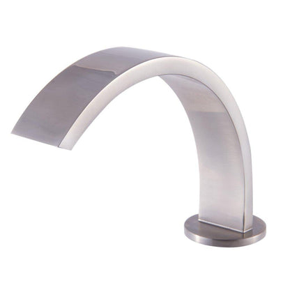 ALFI Brand AB1326-BN Brushed Nickel Widespread Curved Spout Brass Bathroom Sink Faucet With Double Square Knob