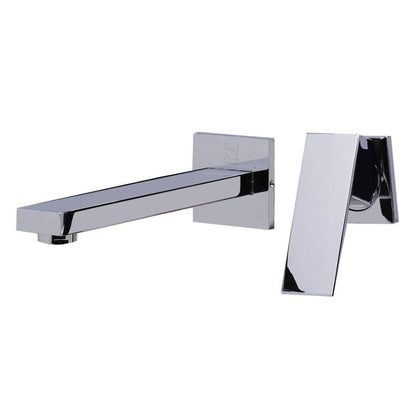ALFI Brand AB1468-PC Polished Chrome Wall-Mounted Square Spout Brass Bathroom Sink Faucet With Single Lever