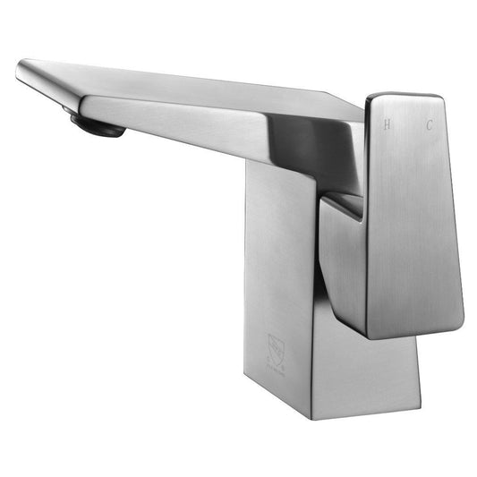 ALFI Brand AB1470-BN Brushed Nickel Single Hole Brass Bathroom Sink Faucet With Single Lever