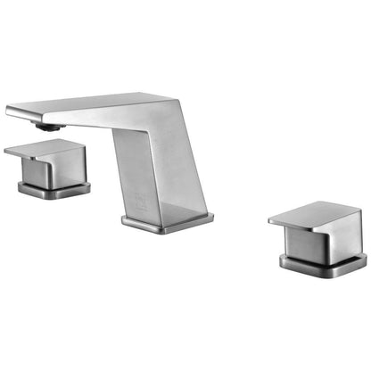 ALFI Brand AB1471-BN Brushed Nickel Widespread Brass Bathroom Sink Faucet With Double Knob