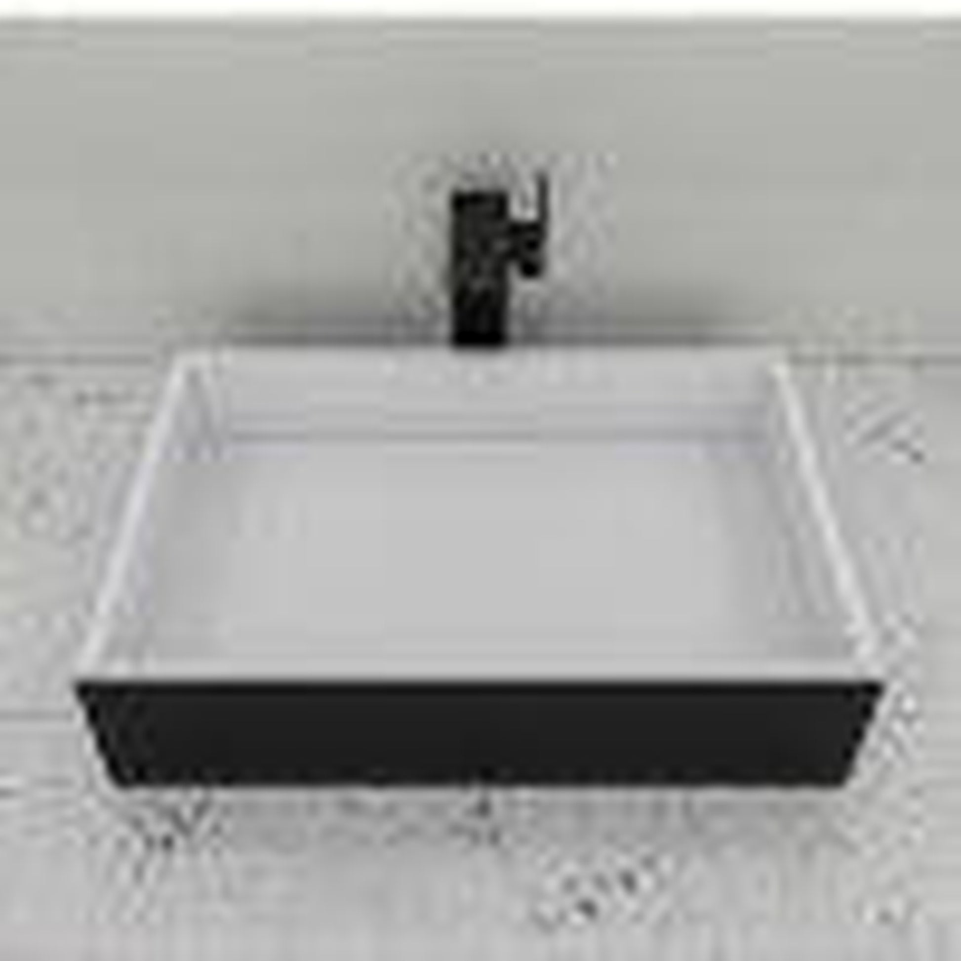 ALFI Brand AB1475-BM Black Matte Vessel Square Spout Brass Bathroom Sink Faucet With Single Lever