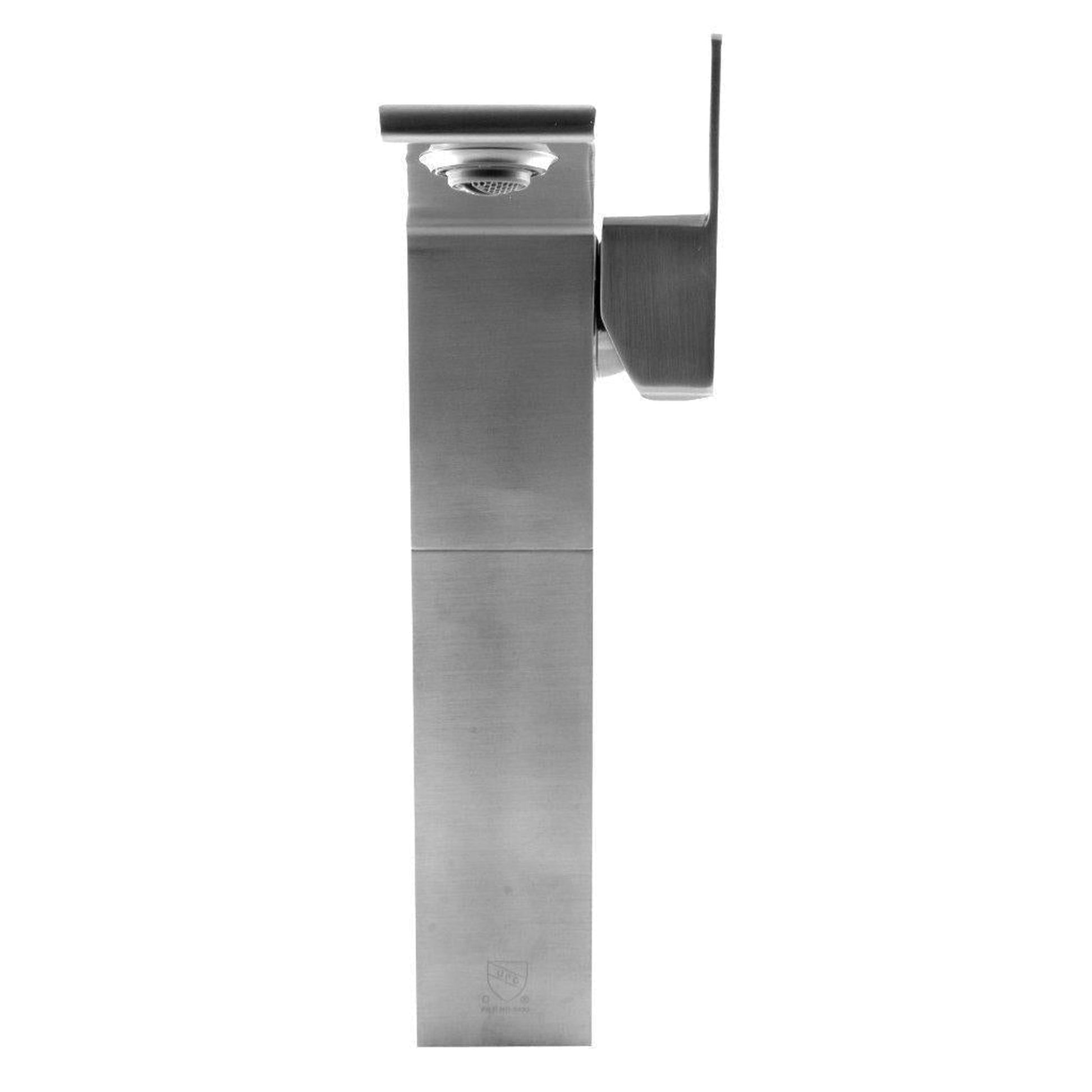 ALFI Brand AB1475-BN Brushed Nickel Vessel Square Spout Brass Bathroom Sink Faucet With Single Lever