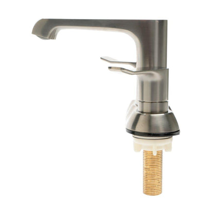 ALFI Brand AB1493-BN Brushed Nickel Centerset Brass Bathroom Sink Faucet With Two Lever Handles