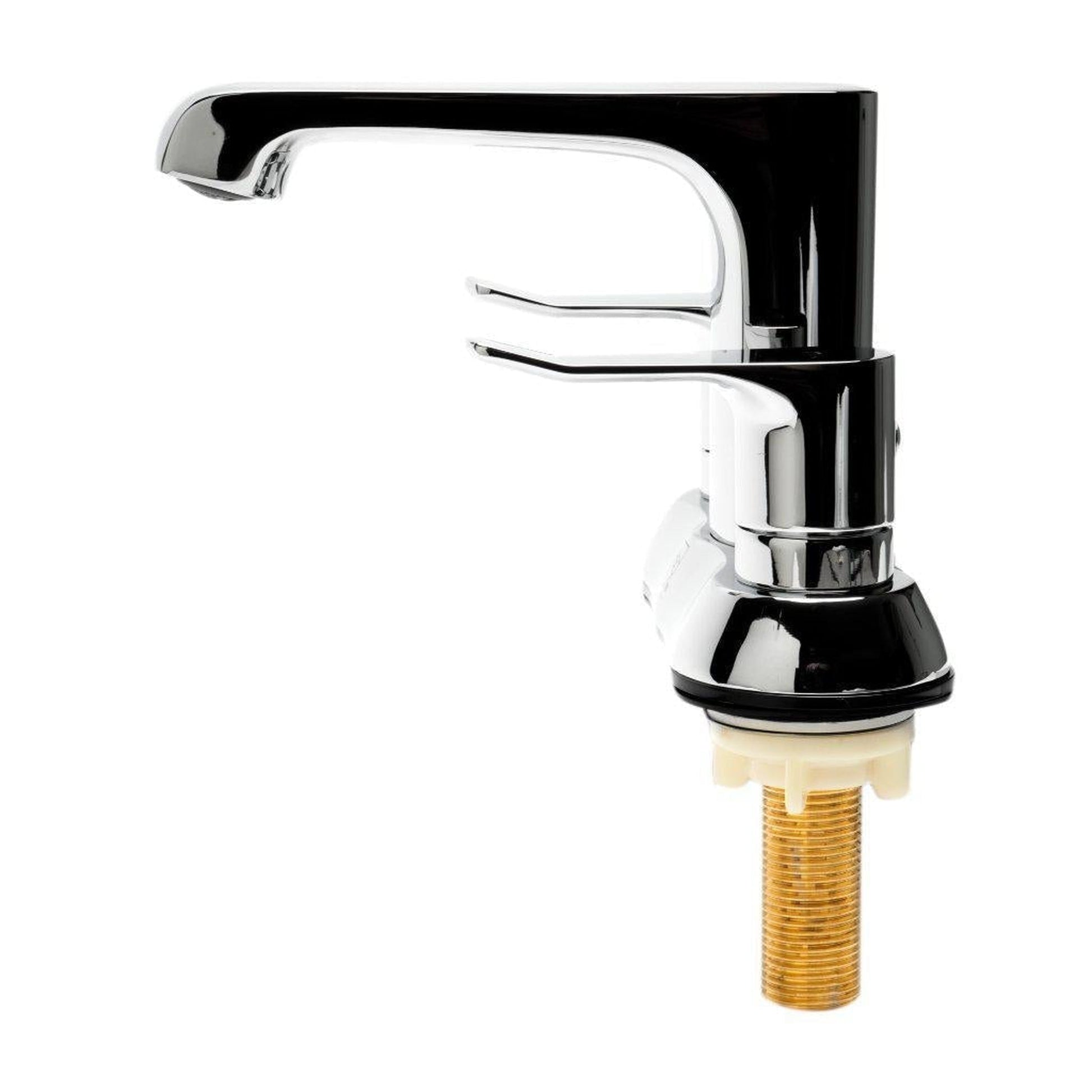 ALFI Brand AB1493-PC Polished Chrome Centerset Brass Bathroom Sink Faucet With Two Lever Handles