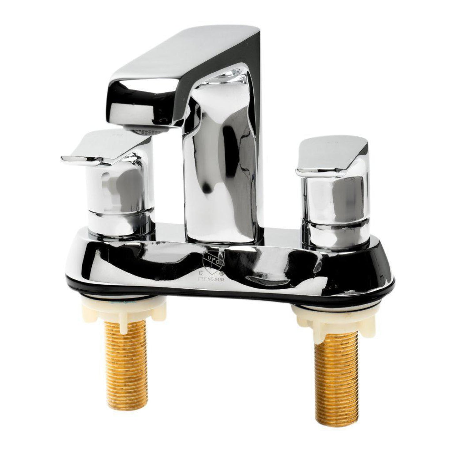 ALFI Brand AB1493-PC Polished Chrome Centerset Brass Bathroom Sink Faucet With Two Lever Handles