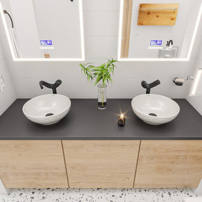 ALFI Brand AB1570-BM Black Matte Vessel Wave Spout Brass Bathroom Sink Faucet With Single Lever