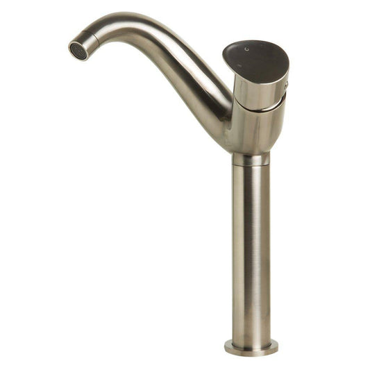 ALFI Brand AB1570-BN Brushed Nickel Vessel Wave Spout Brass Bathroom Sink Faucet With Single Lever