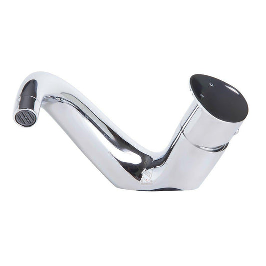 ALFI Brand AB1572-PC Polished Chrome Wave Spout Brass Bathroom Sink Faucet With Single Lever
