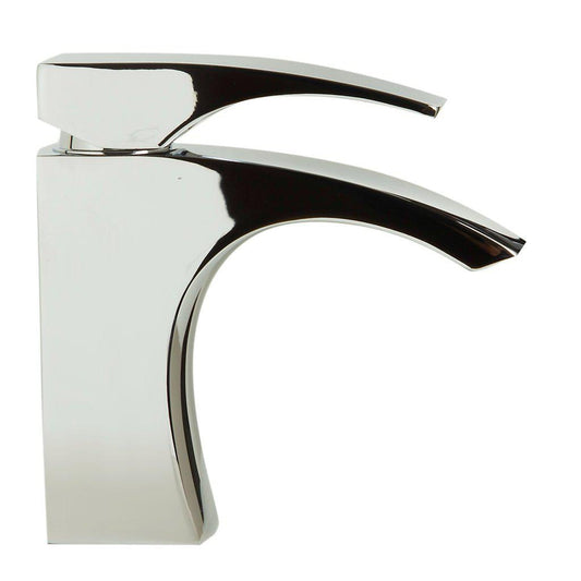 ALFI Brand AB1586-PC Polished Chrome Single Hole Curved Spout Brass Bathroom Sink Faucet With Single Lever