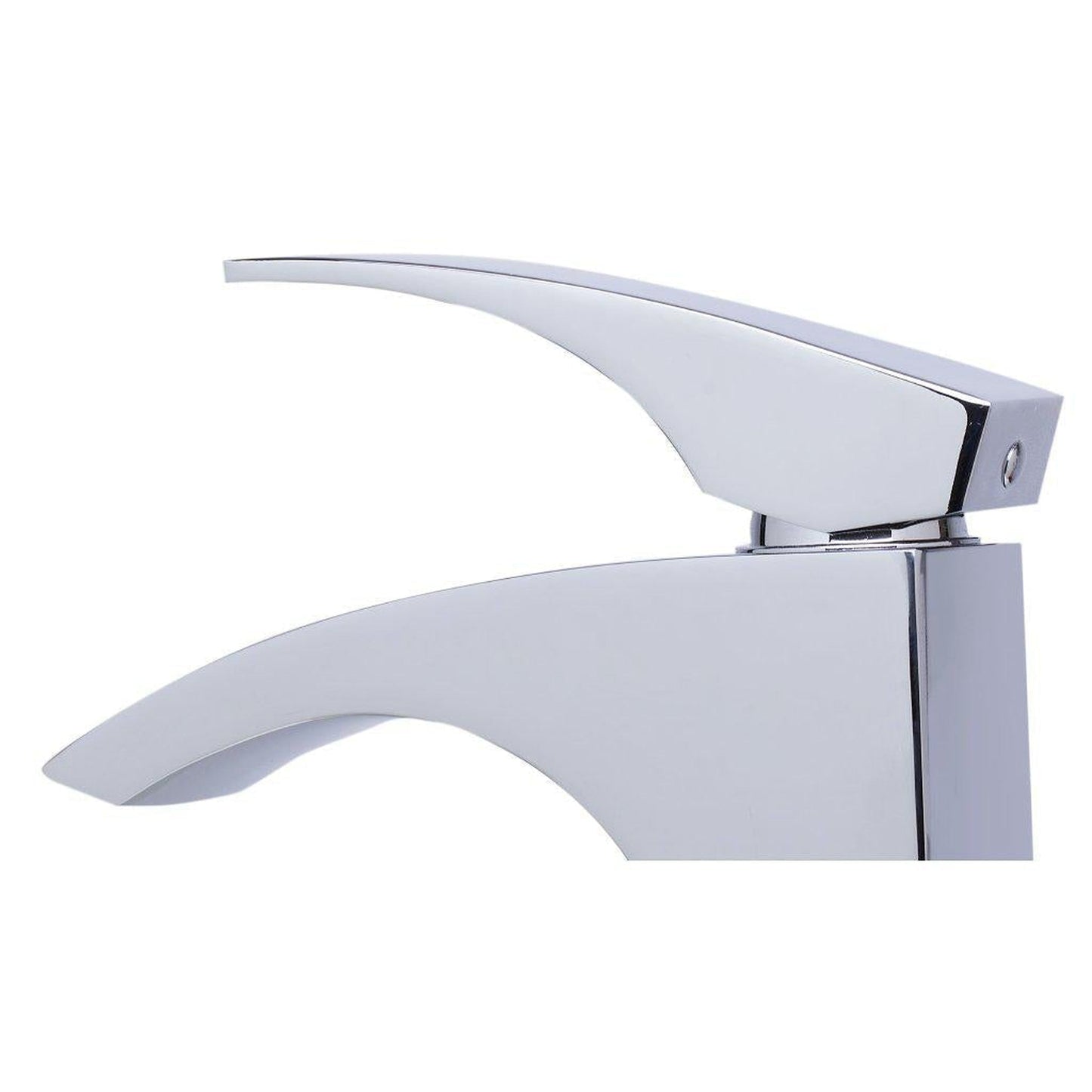 ALFI Brand AB1587-PC Polished Chrome Vessel Curved Spout Brass Bathroom Sink Faucet With Single Lever