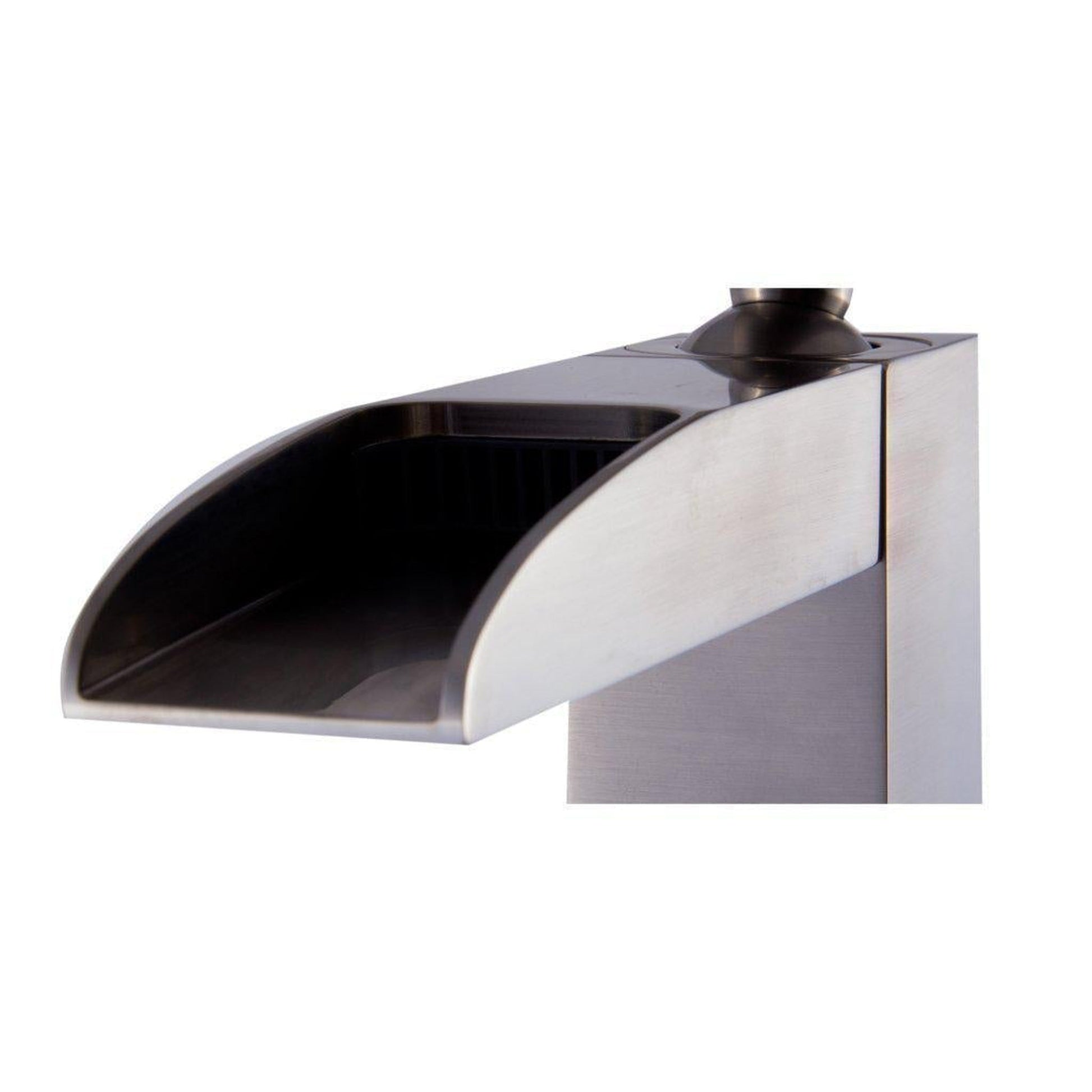 ALFI Brand AB1597-BN Brushed Nickel Vessel Waterfall Spout Brass Bathroom Sink Faucet With Single Lever
