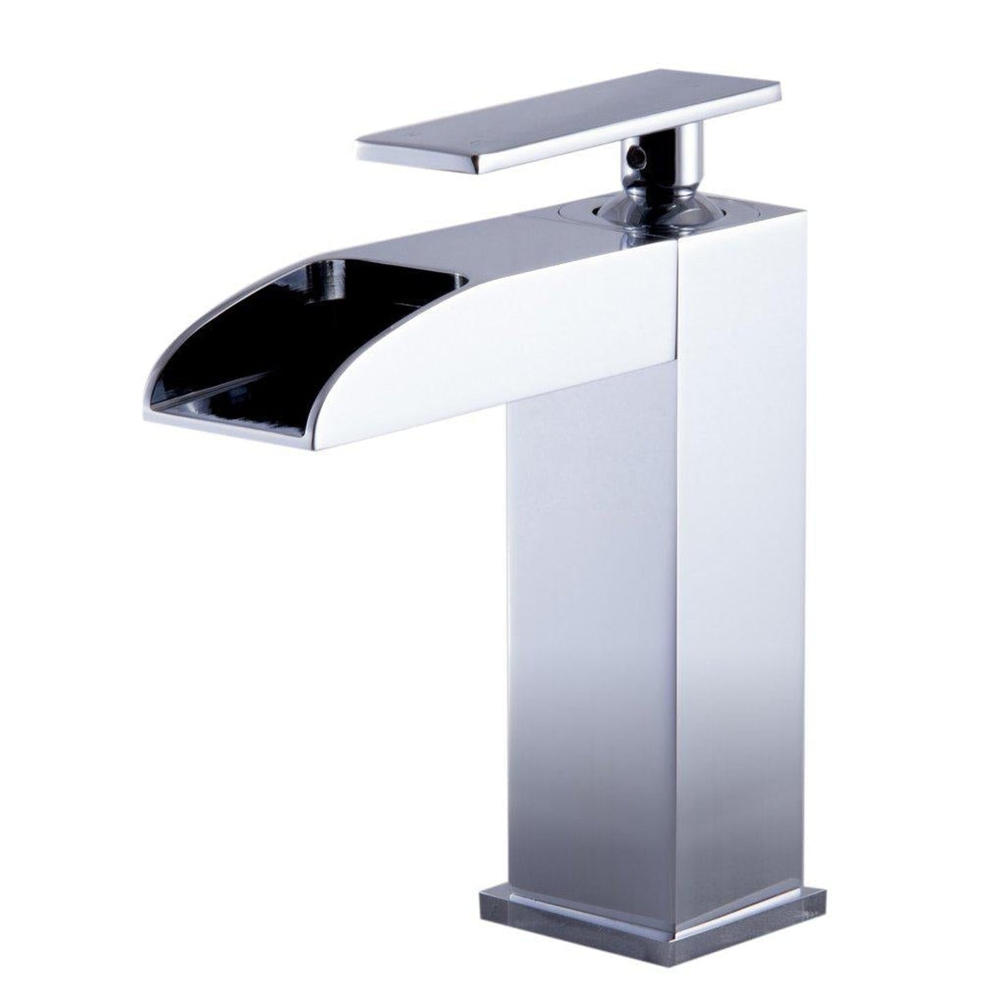 ALFI Brand AB1598-PC Polished Chrome Single Hole Waterfall Brass Bathroom Sink Faucet With Single Lever