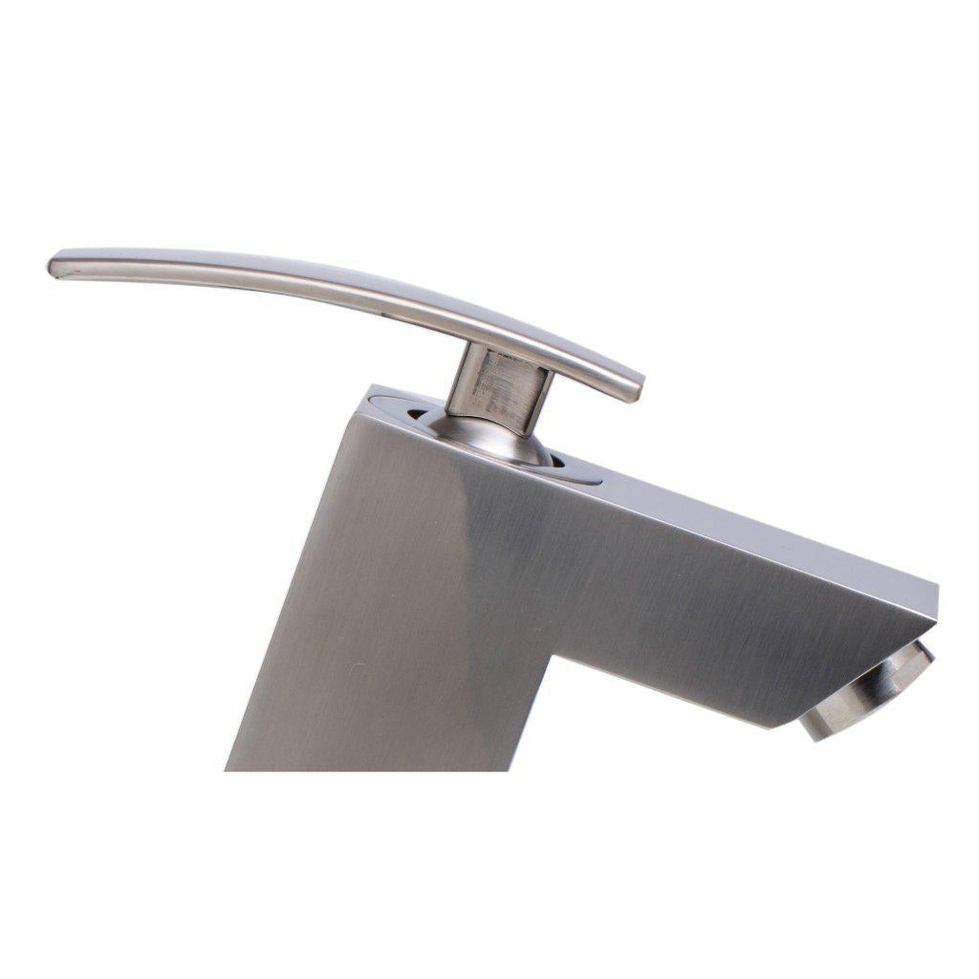 ALFI Brand AB1628-BN Brushed Nickel Single Hole Brass Bathroom Sink Faucet With Single Lever