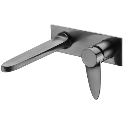 ALFI Brand AB1772-BN Brushed Nickel Wall-Mounted Brass Bathroom Sink Faucet With Single Lever