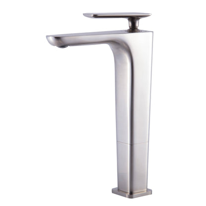 ALFI Brand AB1778-BN Brushed Nickel Vessel Spout Brass Bathroom Sink Faucet With Single Lever