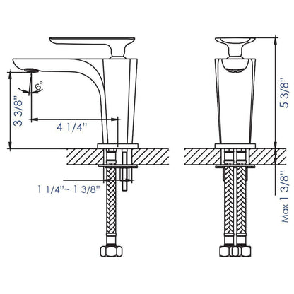 ALFI Brand AB1779-BN Brushed Nickel Single Hole Brass Bathroom Sink Faucet With Single Lever