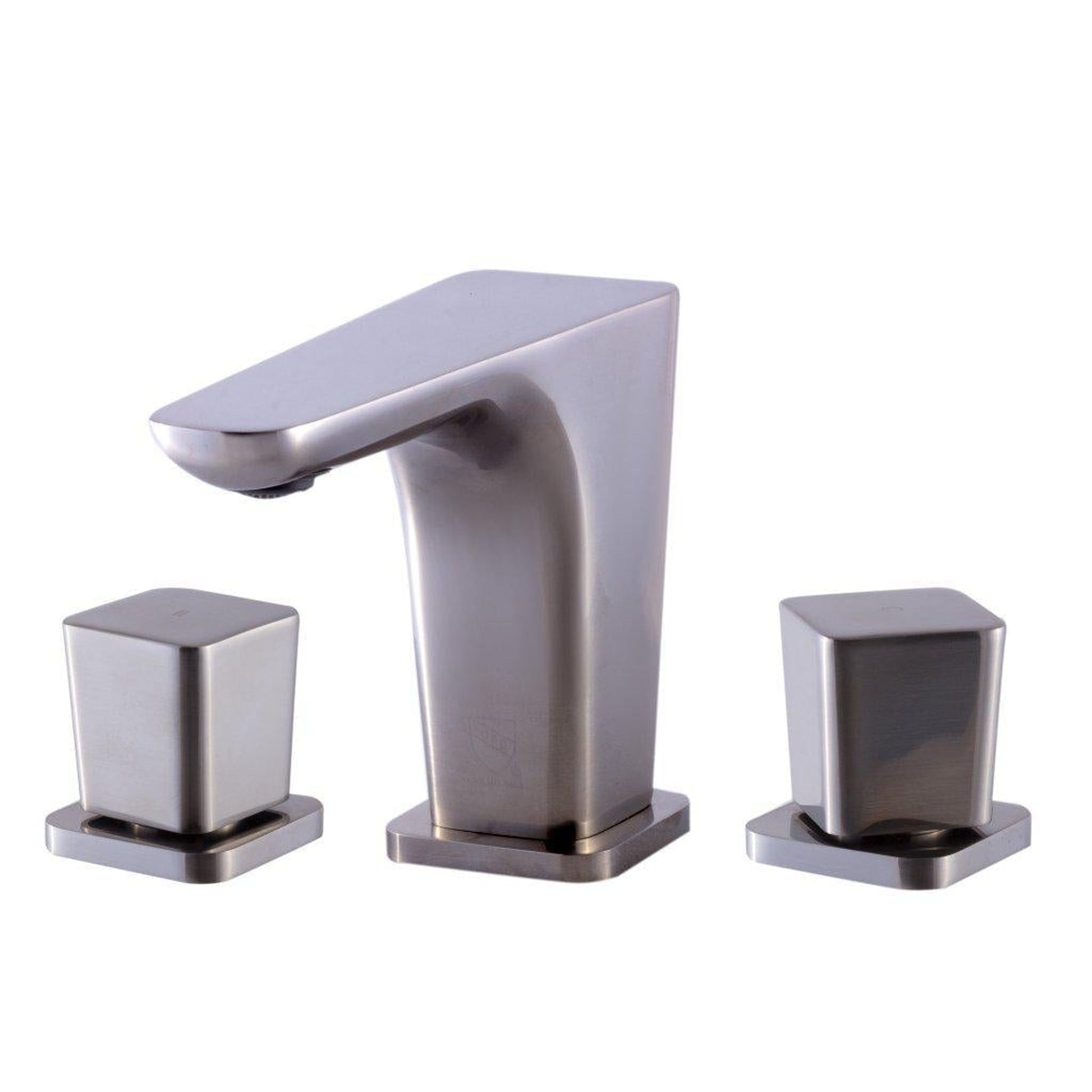 ALFI Brand AB1782-BN Brushed Nickel Widespread Brass Bathroom Sink Faucet With Double Knob