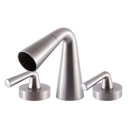 ALFI Brand AB1790-BN Brushed Nickel Widespread Cone Waterfall Spout Brass Bathroom Sink Faucet With Two Lever Handles