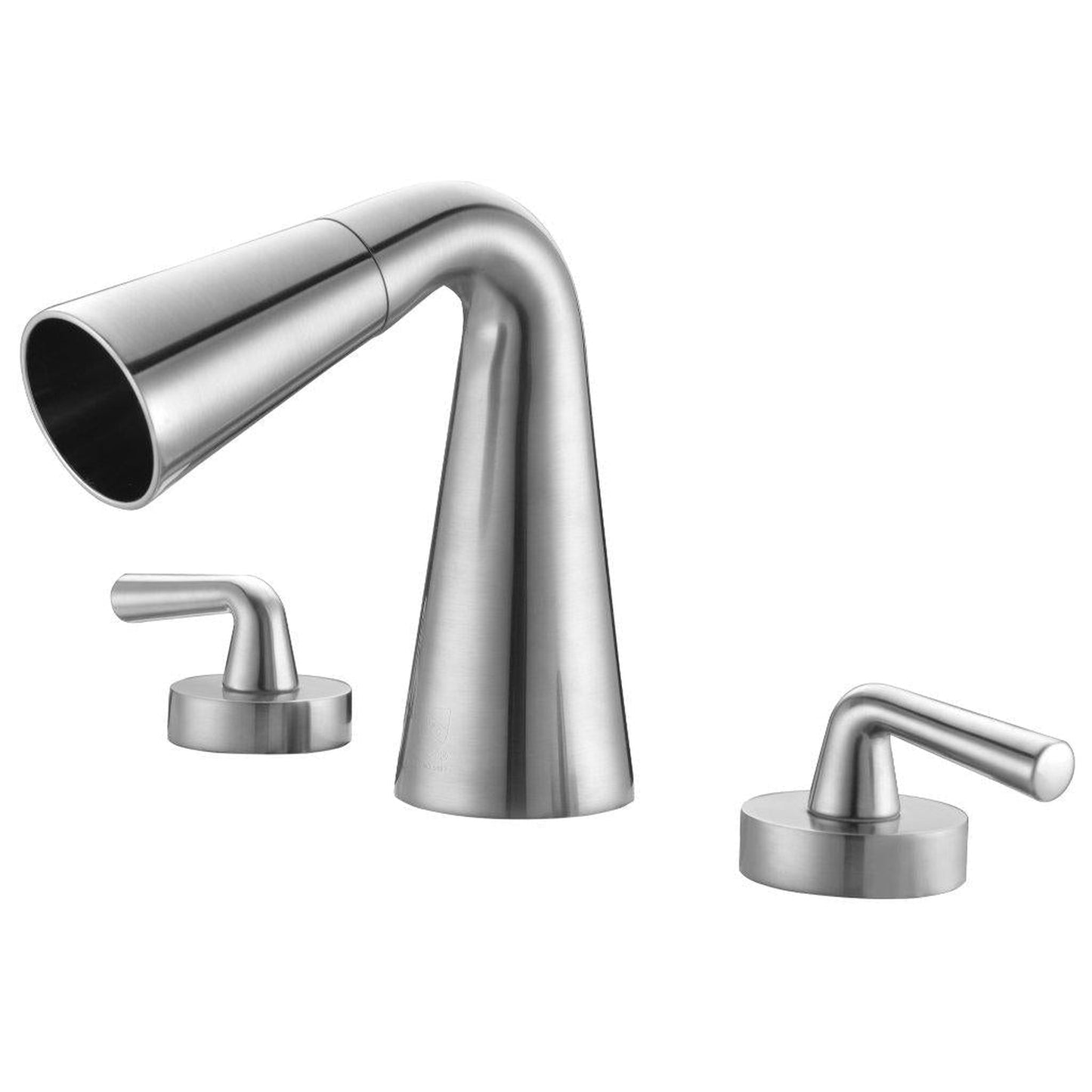 ALFI Brand AB1790-BN Brushed Nickel Widespread Cone Waterfall Spout Brass Bathroom Sink Faucet With Two Lever Handles