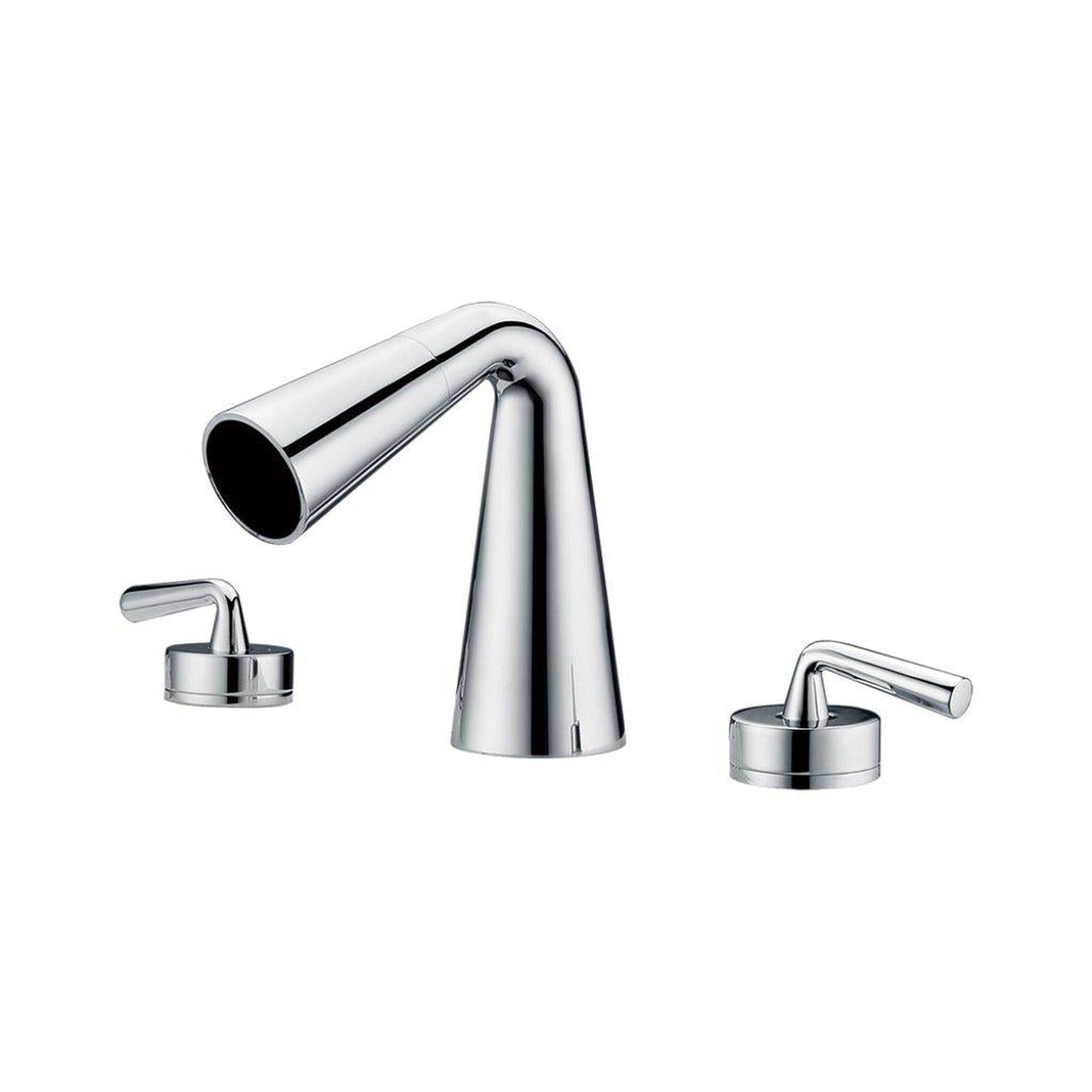 ALFI Brand AB1790-PC Polished Chrome Widespread Cone Waterfall Spout Brass Bathroom Sink Faucet With Two Lever Handles