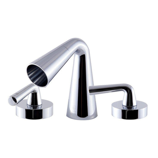 ALFI Brand AB1790-PC Polished Chrome Widespread Cone Waterfall Spout Brass Bathroom Sink Faucet With Two Lever Handles