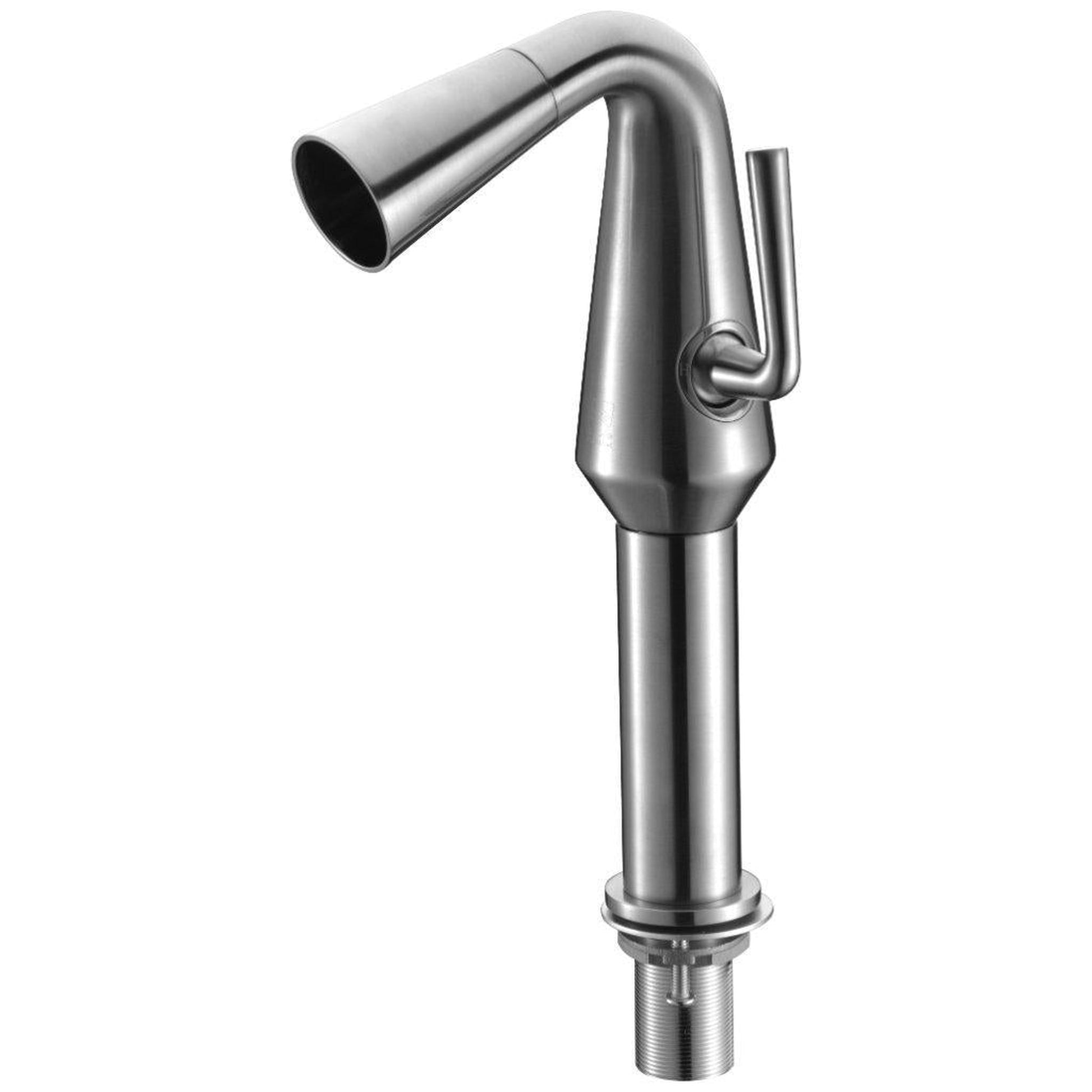 ALFI Brand AB1792-BN Brushed Nickel Vessel Cone Waterfall Spout Brass Bathroom Sink Faucet With Single Lever