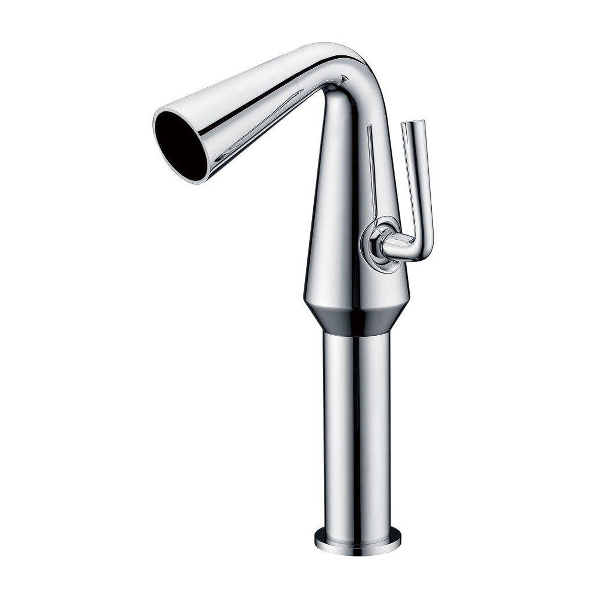 ALFI Brand AB1792-PC Polished Chrome Vessel Cone Waterfall Spout Brass Bathroom Sink Faucet With Single Lever