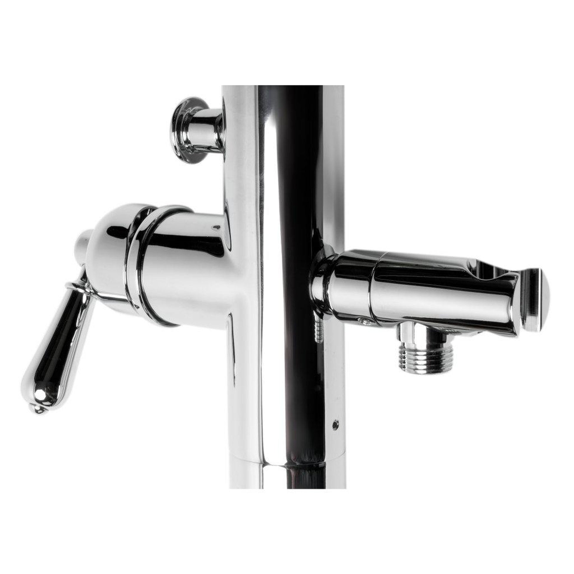ALFI Brand AB2553-PC Polished Chrome Floor Mounted Bath Tub Filler With Round Hand Held Shower Head