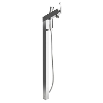 ALFI Brand AB2728-PC Polished Chrome Floor Mounted Tub Filler + Mixer With Hand Held Shower Head
