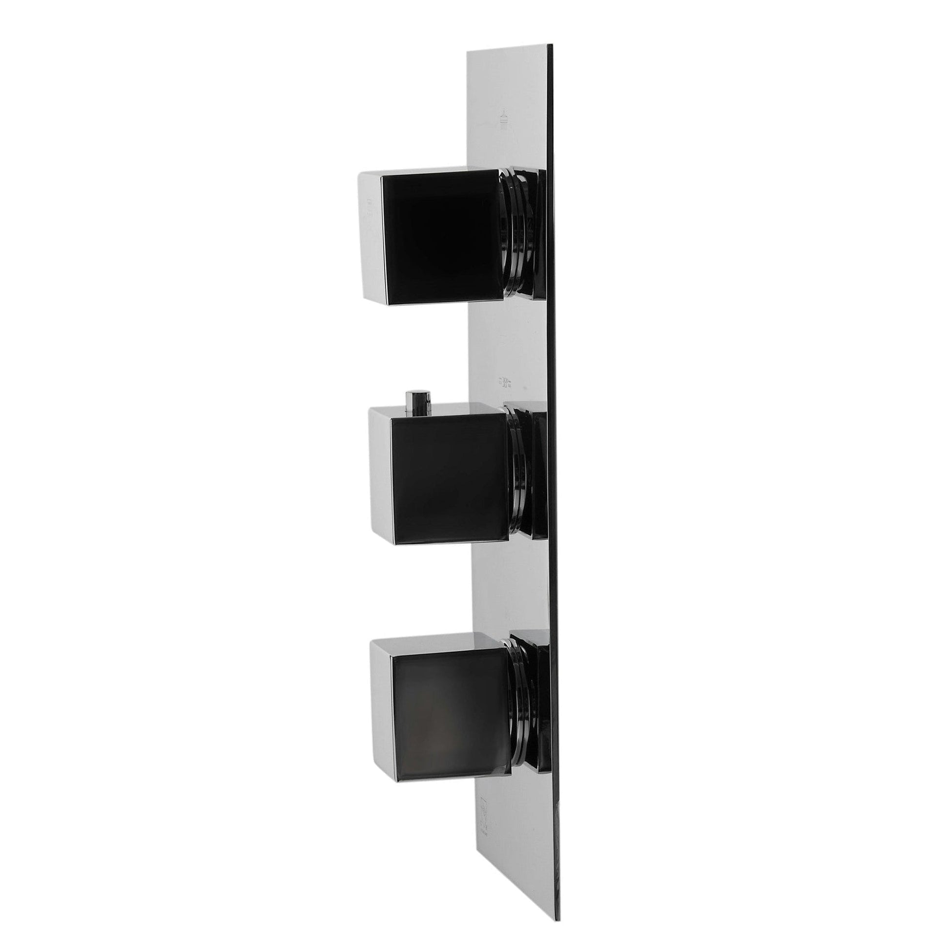 ALFI Brand AB2901-PC Rectangle Polished Chrome Concealed 4-Way Thermostatic Valve Shower Mixer With Square Knobs