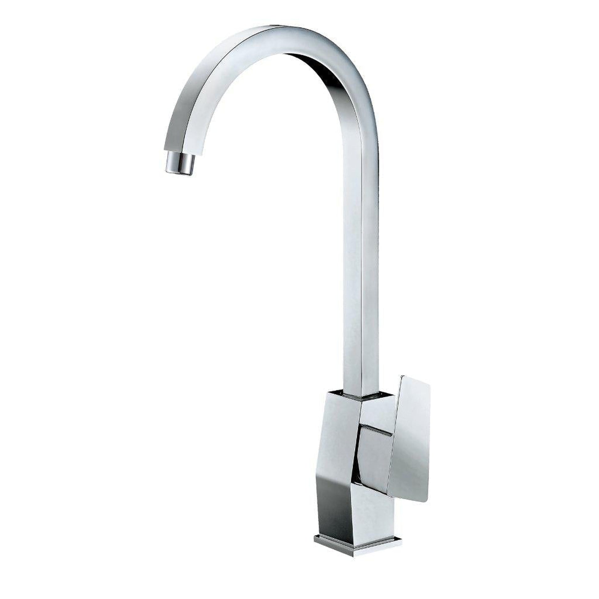ALFI Brand AB3470-PC Polished Chrome Vessel Gooseneck Spout Brass Bathroom Sink Faucet With Single Lever