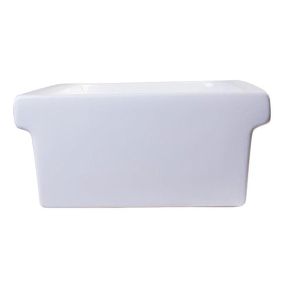 ALFI Brand AB36TR 36" White Above Mount Rectangle Fireclay Trough Bathroom Sink With Overflow