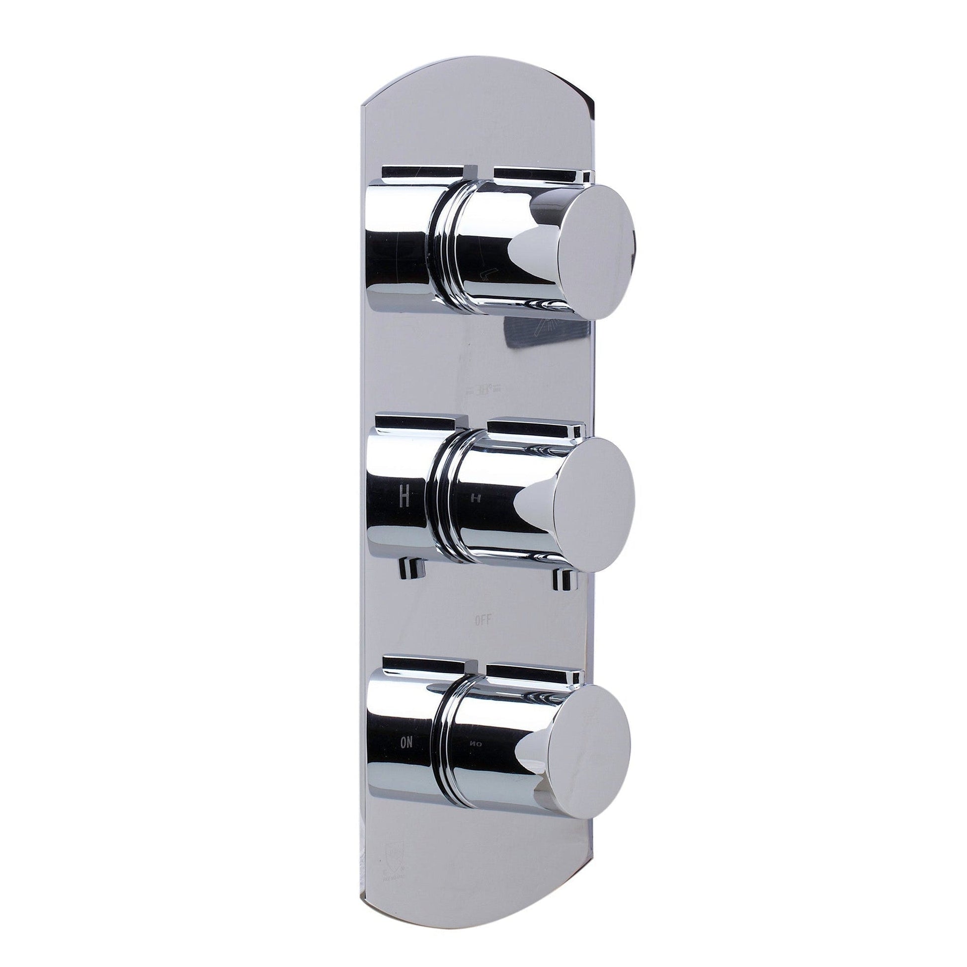 ALFI Brand AB4001-PC Polished Chrome Concealed 3-Way Thermostatic Valve Shower Mixer With Round Knobs