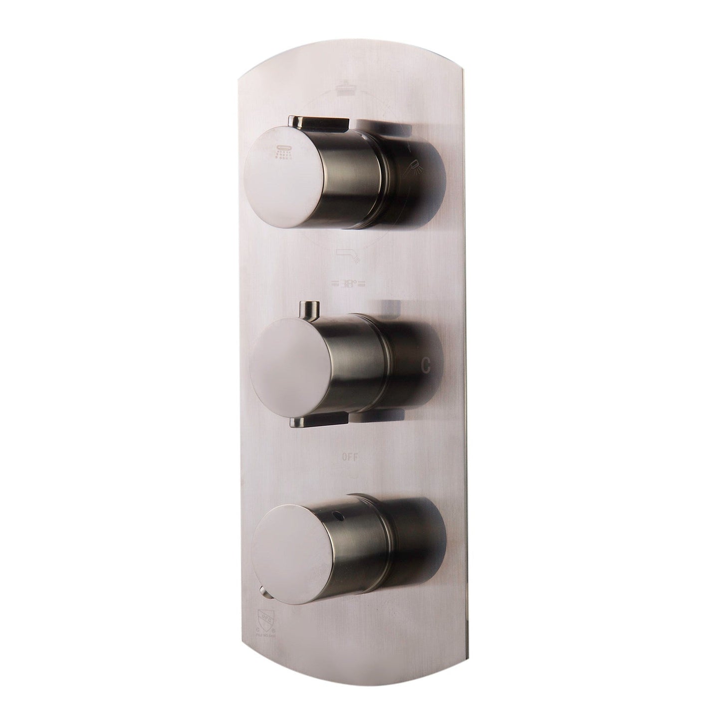 ALFI Brand AB4101-BN Brushed Nickel Concealed 4-Way Thermostatic Valve Shower Mixer With Round Knobs