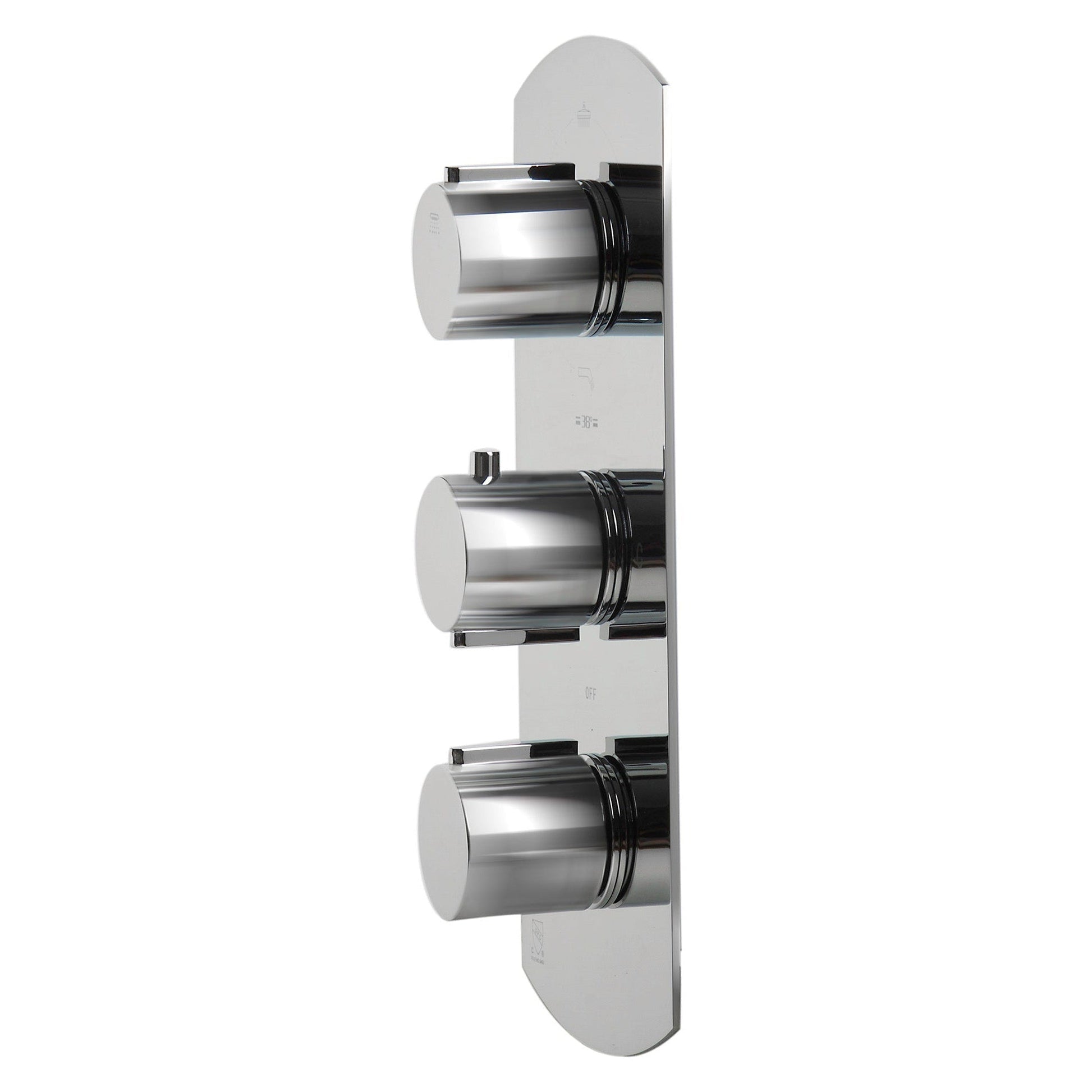 ALFI Brand AB4101-PC Polished Chrome Concealed 4-Way Thermostatic Valve Shower Mixer With Round Knobs