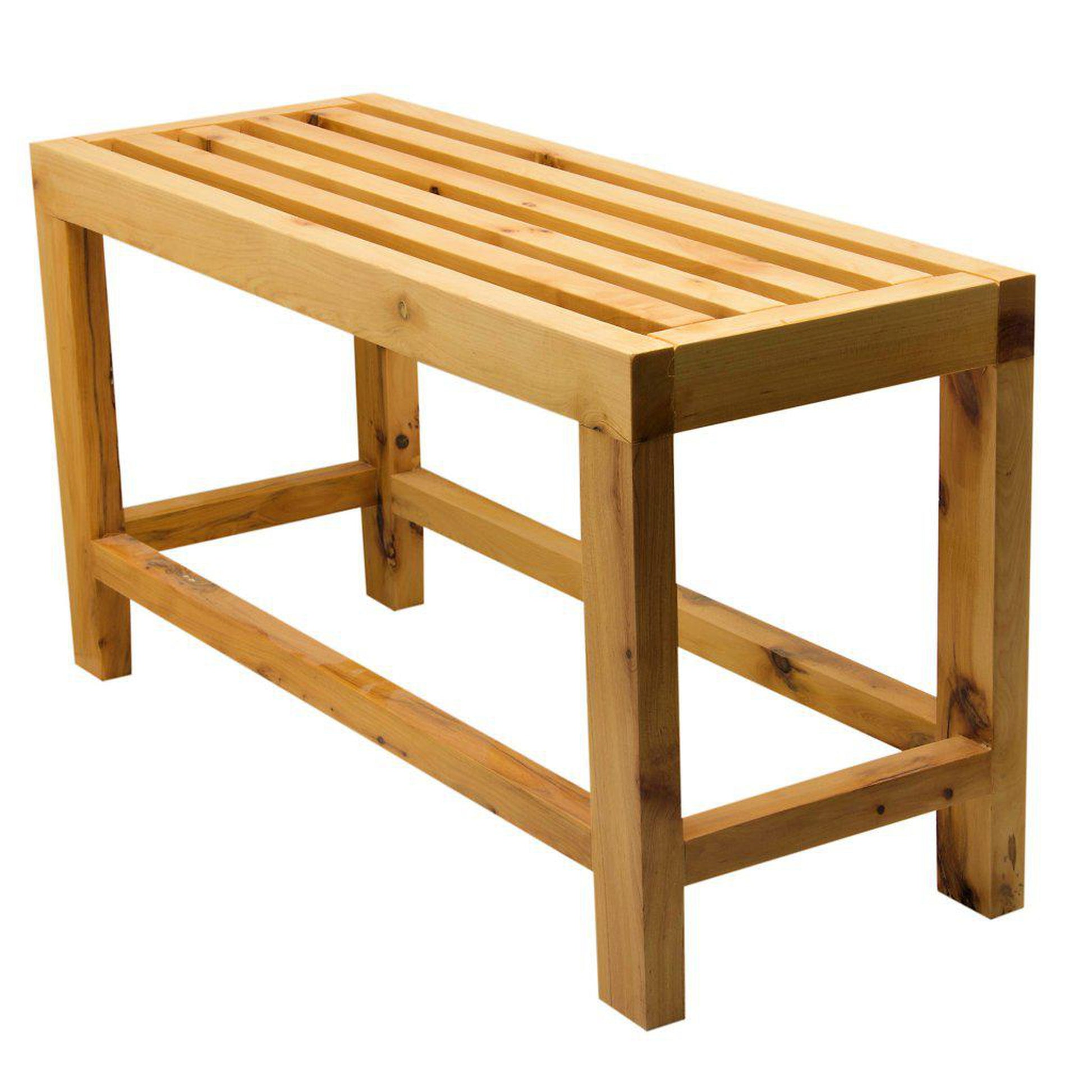 ALFI Brand AB4401 26" Solid Wooden Slated Single Person Sitting Bench