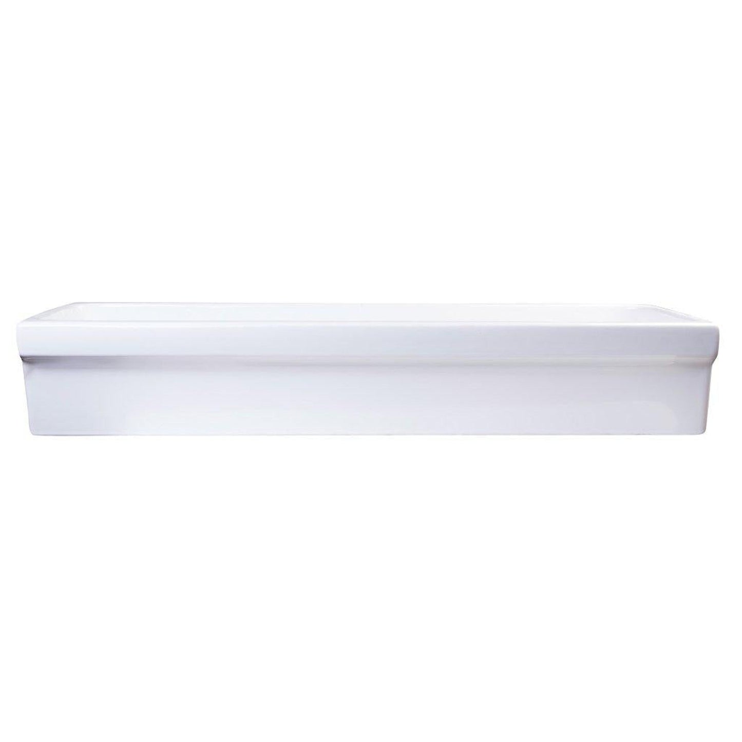 ALFI Brand AB48TR 48" White Above Mount Rectangle Fireclay Trough Bathroom Sink With Overflow