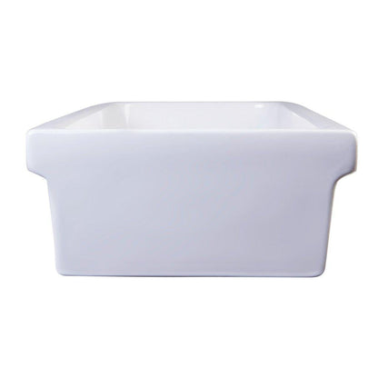 ALFI Brand AB48TR 48" White Above Mount Rectangle Fireclay Trough Bathroom Sink With Overflow