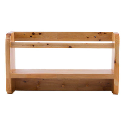 ALFI Brand AB5508 18" Wall-Mounted Wooden Shelf & Hooks Bathroom Accessory