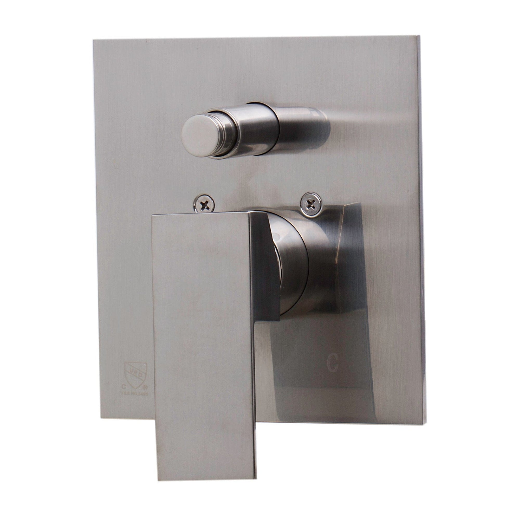 ALFI Brand AB5601-BN Rectangle Brushed Nickel Shower Valve Mixer With Single Lever Handle and Diverter