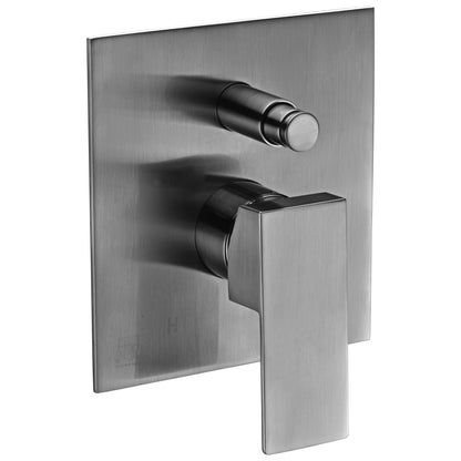 ALFI Brand AB5601-BN Rectangle Brushed Nickel Shower Valve Mixer With Single Lever Handle and Diverter