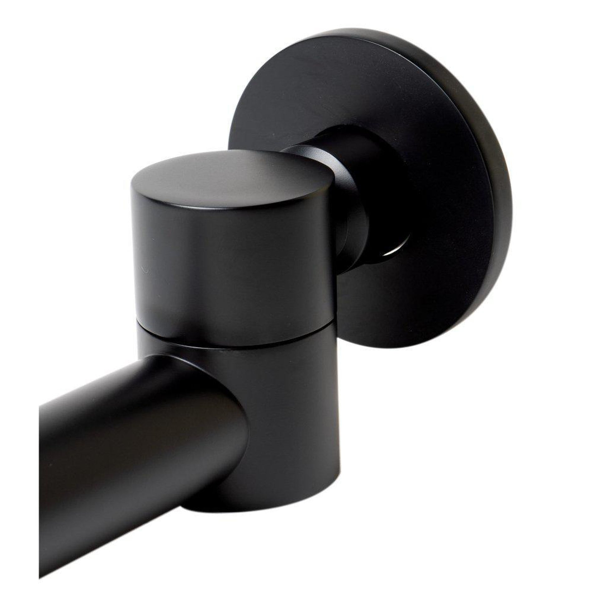 ALFI Brand AB6601-BM Black Matte Wall-Mounted Solid Brass Round Foldable Bathtub Spout