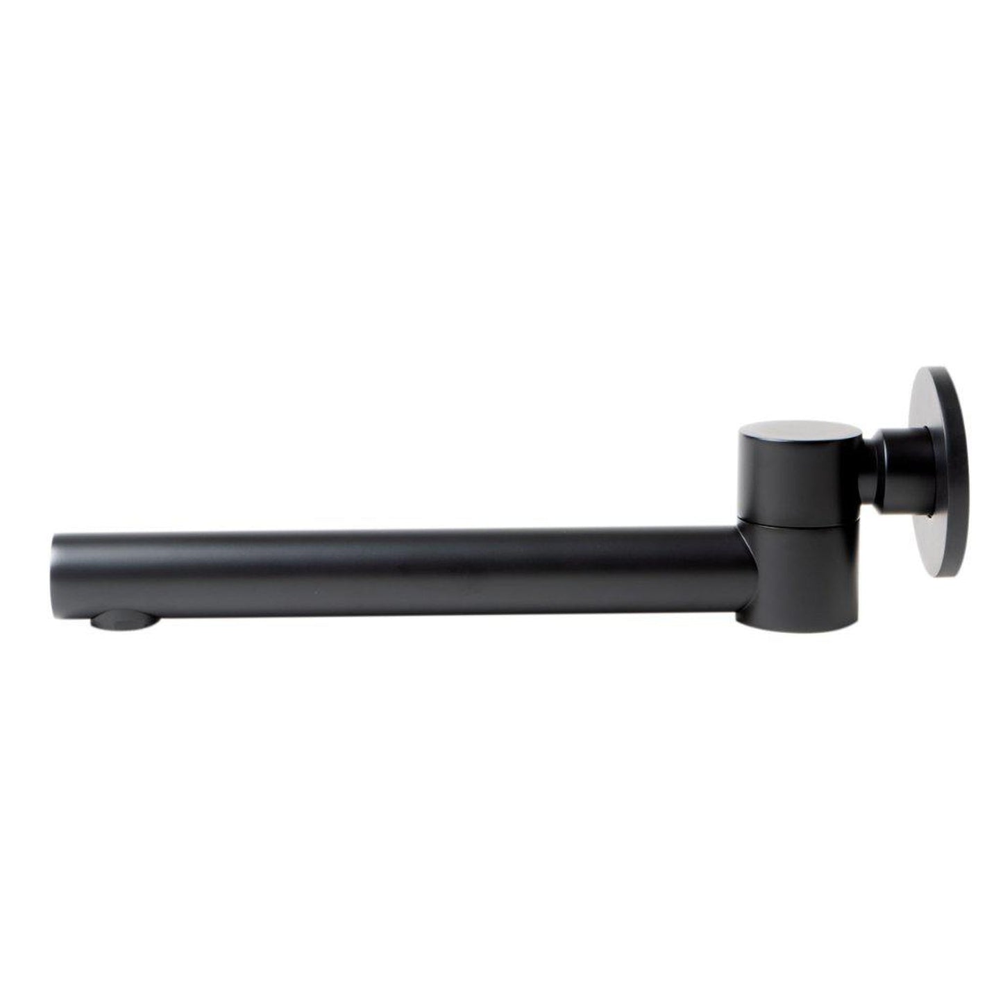 ALFI Brand AB6601-BM Black Matte Wall-Mounted Solid Brass Round Foldable Bathtub Spout