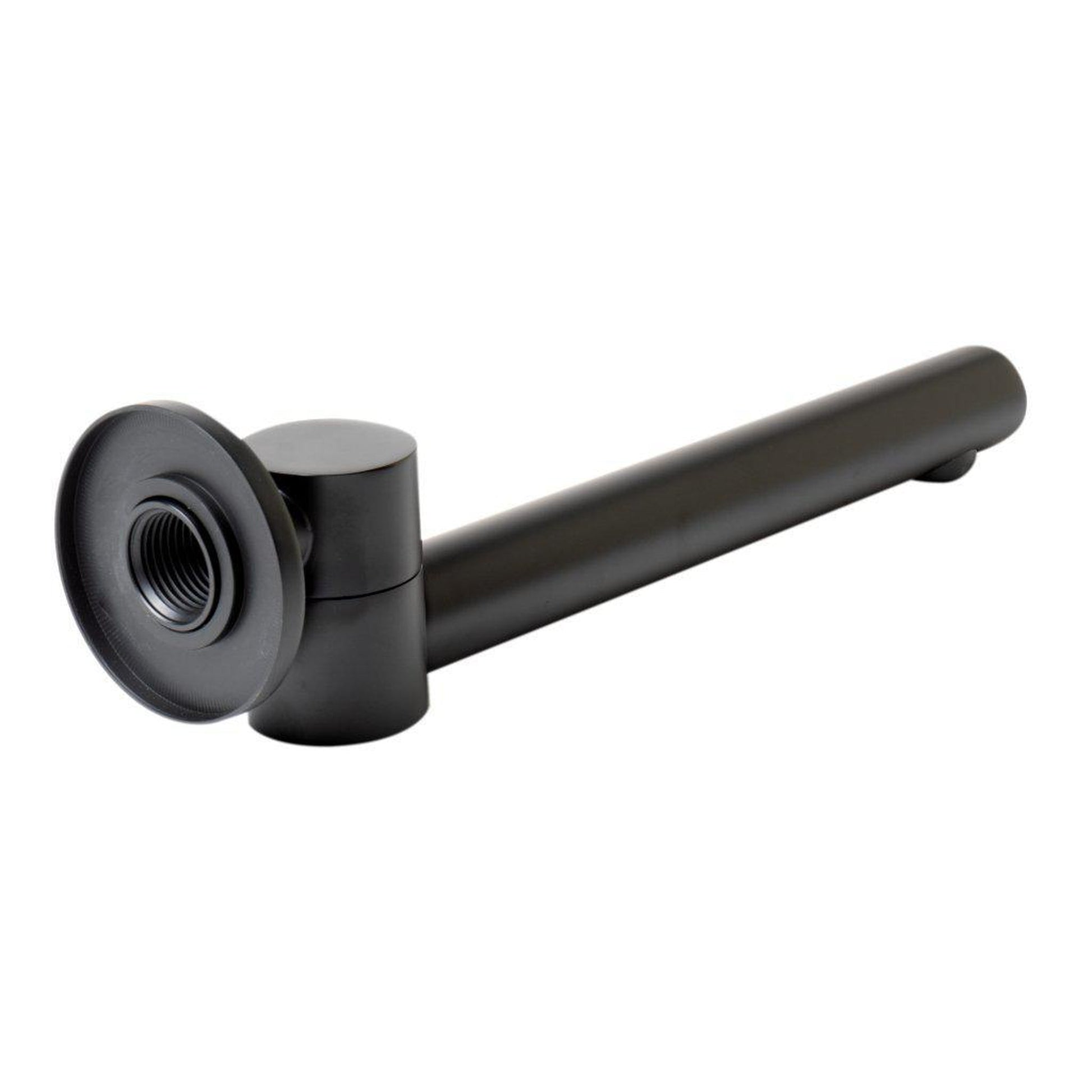 ALFI Brand AB6601-BM Black Matte Wall-Mounted Solid Brass Round Foldable Bathtub Spout