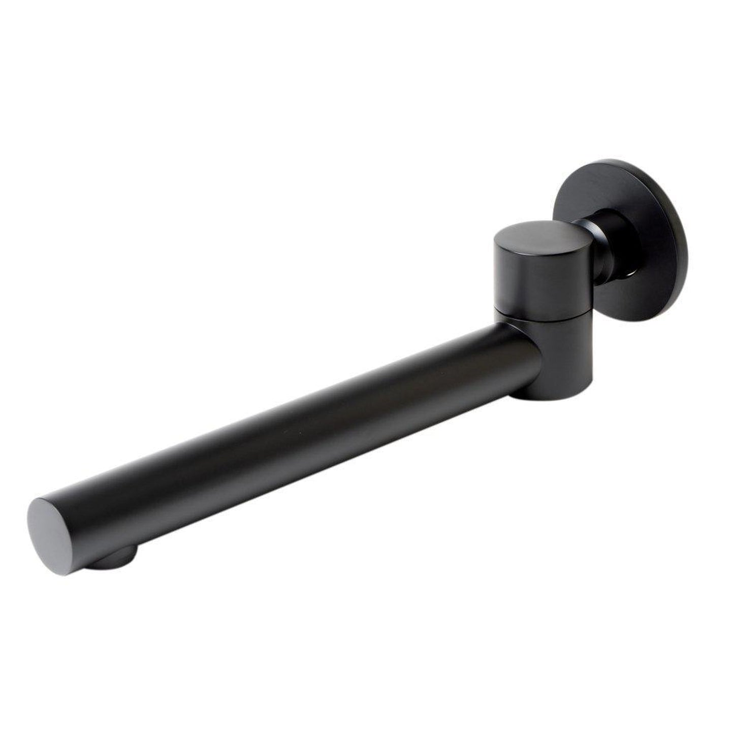 ALFI Brand AB6601-BM Black Matte Wall-Mounted Solid Brass Round Foldable Bathtub Spout