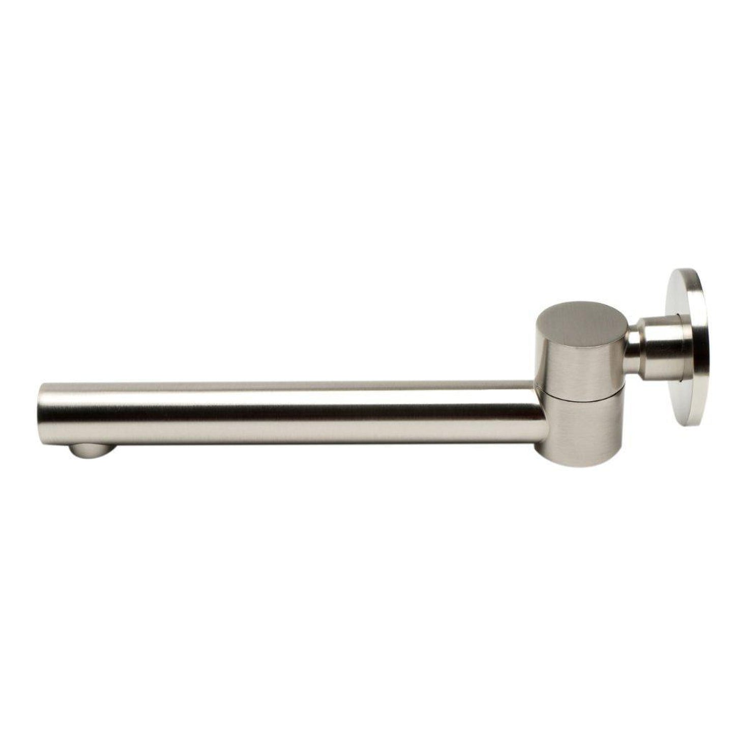 ALFI Brand AB6601-BN Brushed Nickel Wall-Mounted Solid Brass Round Foldable Bathtub Spout