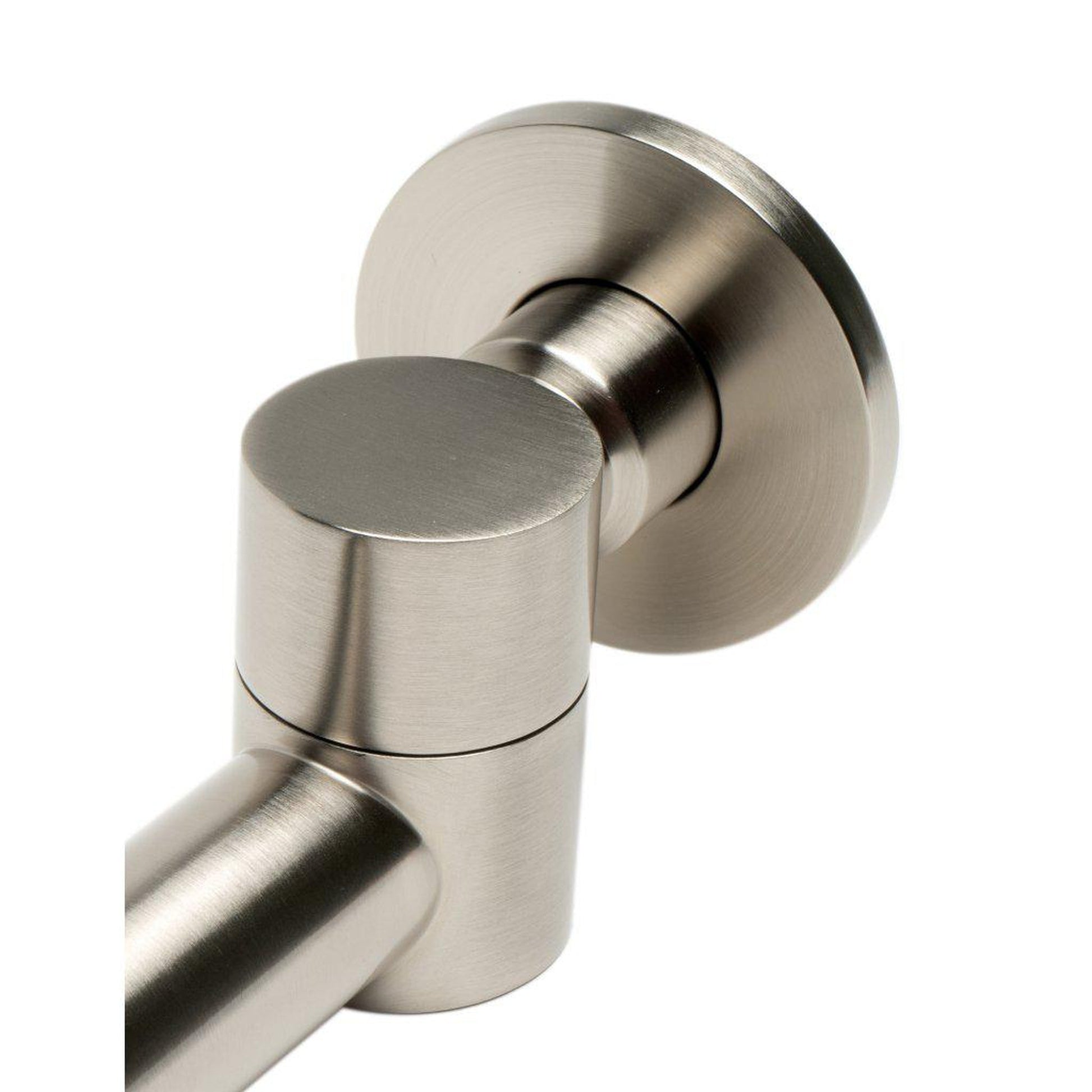 ALFI Brand AB6601-BN Brushed Nickel Wall-Mounted Solid Brass Round Foldable Bathtub Spout