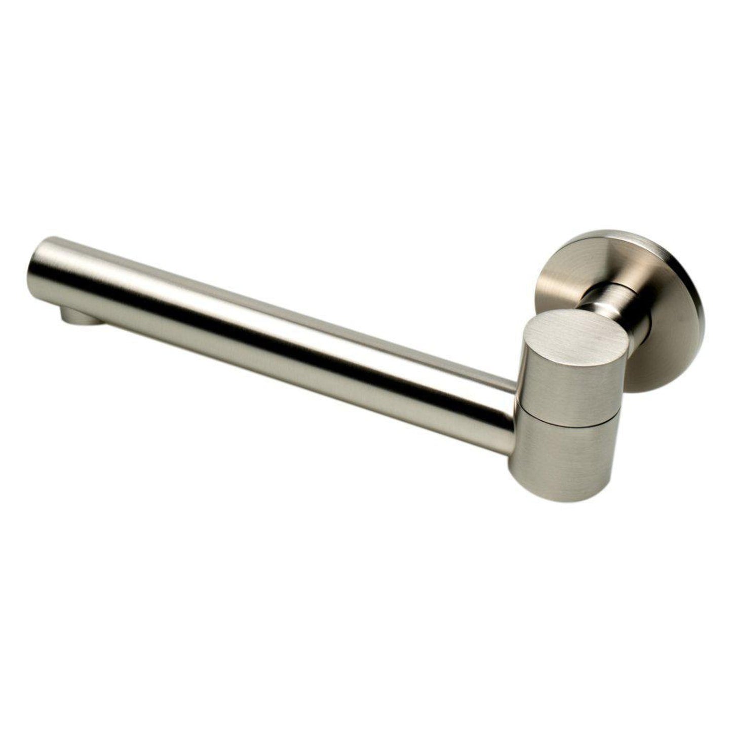 ALFI Brand AB6601-BN Brushed Nickel Wall-Mounted Solid Brass Round Foldable Bathtub Spout