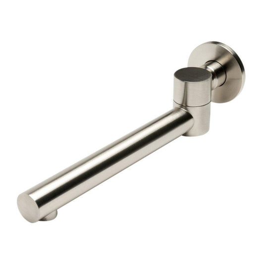 ALFI Brand AB6601-BN Brushed Nickel Wall-Mounted Solid Brass Round Foldable Bathtub Spout