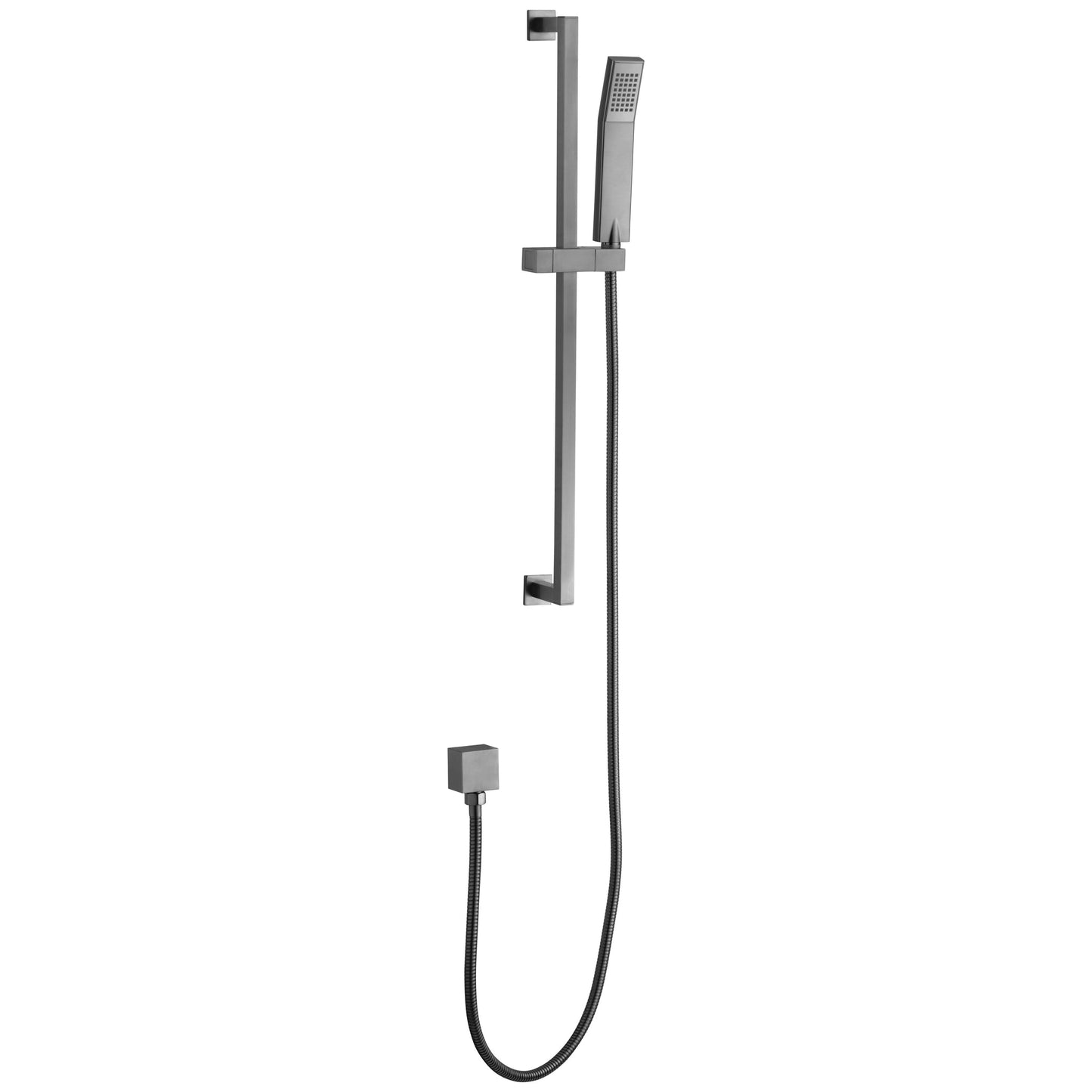 ALFI Brand AB7606-BN Brushed Nickel Wall-Mounted Sliding Rail Hand Held Shower Head Set With Hose